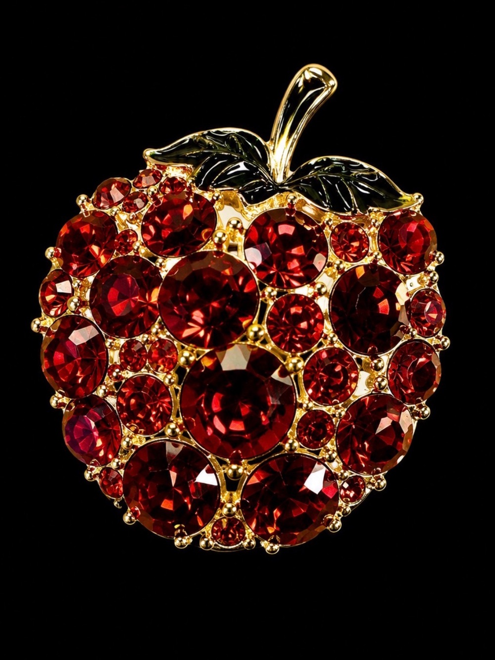 Elegant Red Crystal Brooch